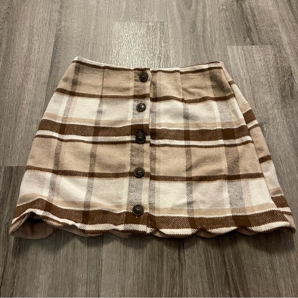 Plaid Button Up Skirt - Picture 1 of 2